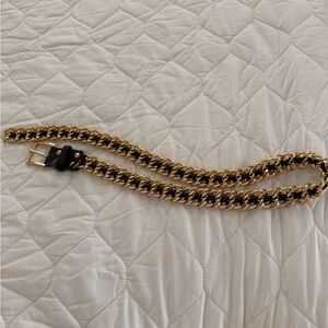 REVOLVE Gold and Black Woven Belt